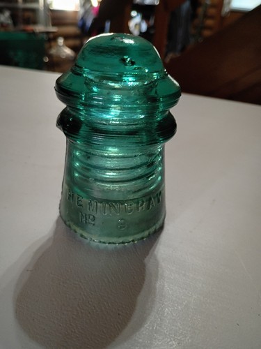 Vintage aqua glass insulator - aqua,